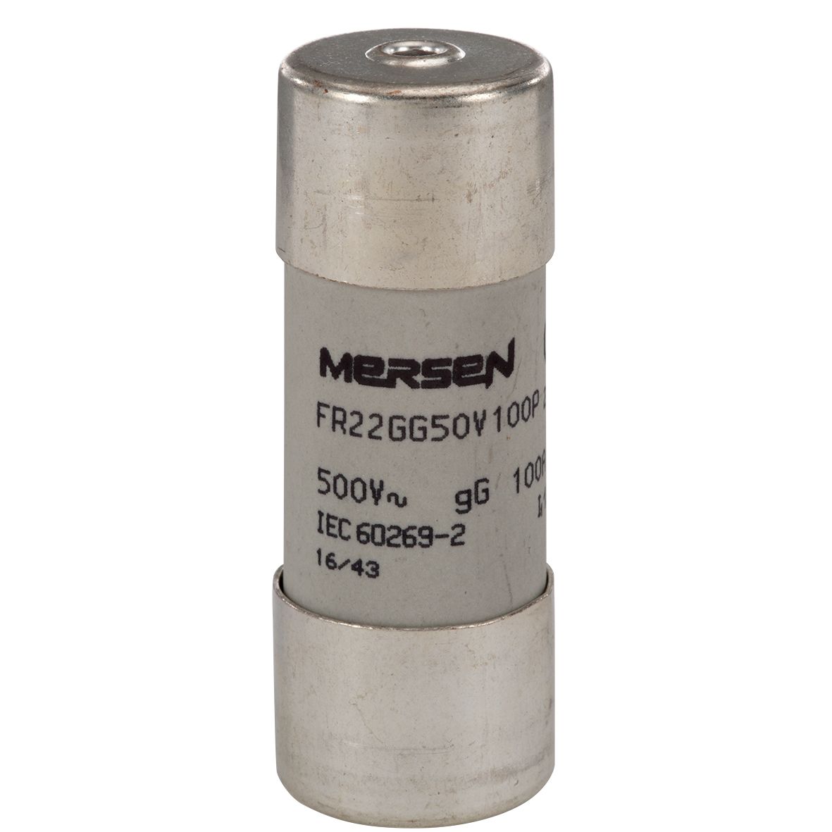 T217183 - Cylindrical fuse-link gG 500VAC 22.2x58, 100A with striker